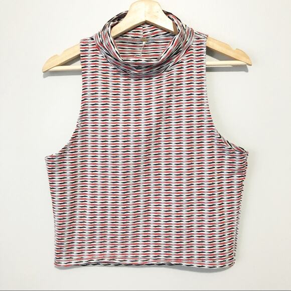 Free People baby turtle tank top striped cropped size large NWT - Picture 5 of 6